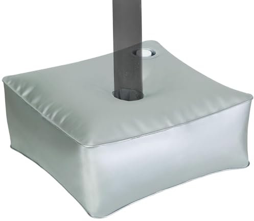 Schirmständer Gewichtstasche – Outdoor-Regenschirmständer – Schirmständer Gewicht Wassersack – Schirmständer Gewichte – verdickter silberfarbener Schirmständer – geeignet für den Außenbereich,