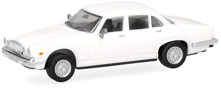 Herpa Modellauto Jaguar XJ Series III, weiß, Miniatur im Maßstab 1:87, Sammlerstück, Made in Germany, Modell aus Kunststoff