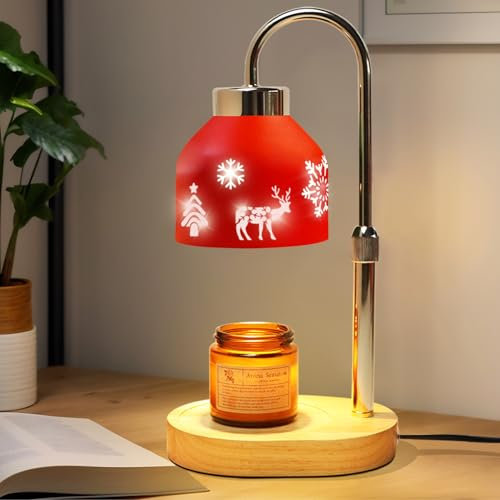 Lukasa, Christmas Candle Warmer Lamp, with Timer and Dimmer, Adjustable Height Candle Lamp, Wax Melt Warmer for Scented Jar Candles, for Women Mom Girls Teens Adults