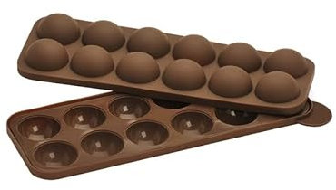Avilia Molde de silicona antiadherente para 12 Cake Pop – Ideal para cocinar bolas de dulces con doble capa resistente y cierre superior – Fácil de limpiar y de usar 24 x 24 x 2 cm