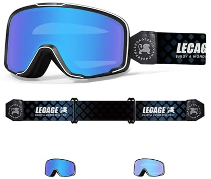 LECAGE Motorradbrille - Selbsttönend Motocross Brille – Anti-Beschlag & Winddicht 100% UV-Schutz, Crossbrille ATV Off Road MX-Fahrbrille Dirt Bike Helm Brille, Verstellbarer Riemen Herren Damen