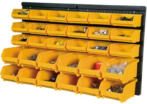 INTEC - Panneau Porte Outils Mural - 30 Bacs à Becs Amovibles - Rangement et Stockage Outils et Quincaillerie
