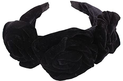 Fascinator Spitze Feder Hut für Frauen, Stilvolles schwarzes großes Stirnband, modisches Haarband mit Blumendetail for Frauen und elegantes Haar-Accessoire for jeden Anlass