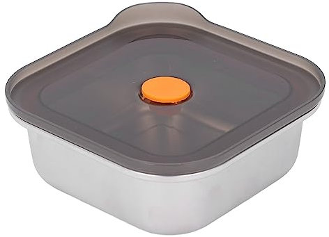 Contenitore per Alimenti in Metallo, Scatola di Conservazione Sottovuoto in Acciaio Inossidabile 316 per Ristorante con Coperchio Affondante a Prova di Frigorifero 500 Ml
