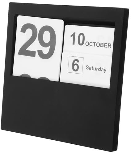 HOMSFOU Ewiger Holz Tischkalender Aus Kleinen Dekorationsblöcken Kompakter Büro Wohnzimmerschmuck Praktischer Kalender Mit Monats Datumsanzeige Platzsparend Und Langlebig