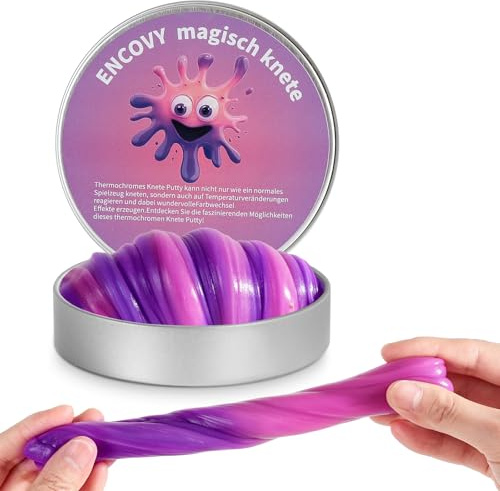 ENCOVY Magic Knete Intelligente Slime 80g, Magische Putty Inteligenteknete Violett Wärmeempfindlicher Dough Farbwechsel, Therapieknete, Stressball Ersatz DIY Spielzeug Kinder Jungen Mädchen Erwachsene