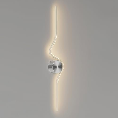 Jadssox lineare Wandleuchte LED-Welle Wandleuchte minimalistische Wandleuchte 31,5 Wandleuchten Wandbeleuchtung Innenwandfluter, Wohnzimmer Wandhalterung Leuchten Schlafzimmer festverdrahtete Lampen