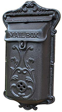Boîte aux lettres murale sécuri sée Boîtes aux lettres murales robustes - Boîte aux lettres décorative vintage en fonte - Boîte aux lettres verrouillable de style ferme, boîte aux lettres murale su