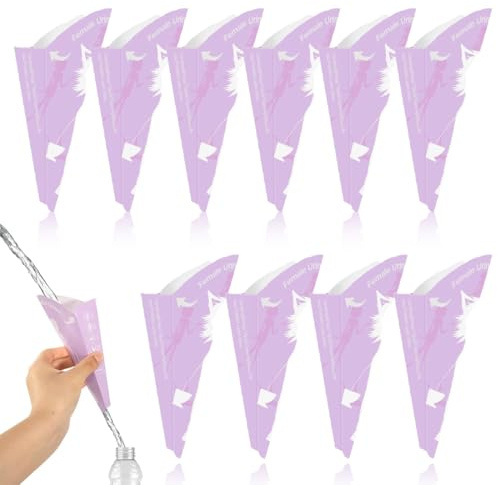 KIRZAX 10 Pezzi Coni per Pipi Donna USA e Getta da Viaggio, Pipilotta Femminile, Orinatoio Portatile Donna per Campeggio, Viaggi e attività All'Aperto
