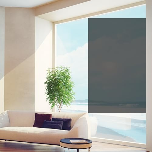 Pellicola protezione solare finestre termoisolante GRANDI + Gradazioni Alta Qualità Nano Carbon Oscurante Anti UV efficienza termica privacy controllo calore adesiva (Black-5%, 60 X 200 CM)
