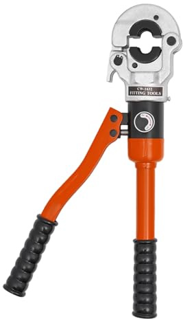 KANBCNG Profi Presszange V-Kontur 12-15-18-22-28 Set Presswerkzeug Hydraulische Presszange mit 360° Gedreht Crimpkopf Hydraulikpresszange 8 Ton Crimpzangen Rohrpresszange für Transport usw (Orange)