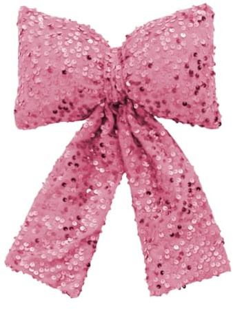 KiBcsLic Puntale per Albero di Natale Fiocco Grande Decorazione per Ghirlande Ornamento per Interni Addobbo Festivo con Struttura Robusta Adatto per Soggiorno, Rosa