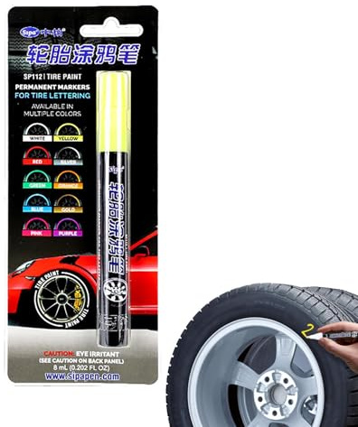 Vernice per pneumatici per auto - Marcatore per pneumatici | Marcatore per pneumatici impermeabili | Pennarelli per lettere con vernice automatica Pen | Nessuna penna per ritocchi fug