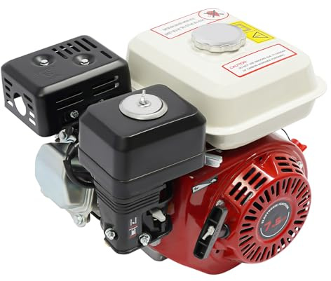 Motor de gasolina de 7,5 CV 212 ccm 3600 rpm Go Kart motor de 4 tiempos | Bajo consumo de combustible | Motor de cartón de eje de 20 mm | Motor de pie de arranque manual con función de protección