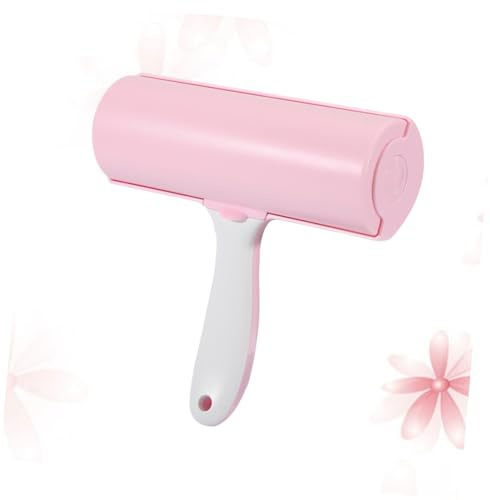 EPIGEIST 2 Pezzi Spazzola Adesiva con Coperchio Rimuovi Lanugine da Vestiti Mobili e Tappeti Manico Ergonomico Rosa 12cm 2pcs