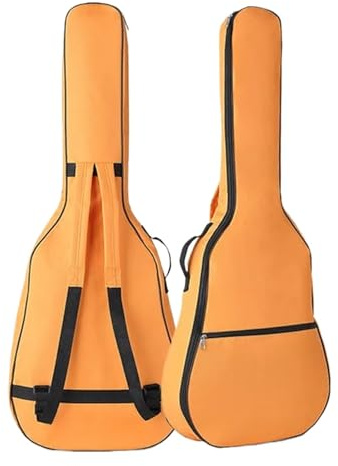FonHNDG 40/41 Zoll Oxford-Gewebe Akustikgitarren-Gigbag Wasserdichter Rucksack Baumwolle Doppelte Schultergurte Gepolsterte Softcase Zum Transportieren von Gitarren(Orange)
