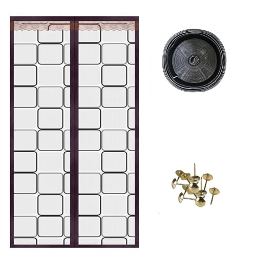 Rideau de protection thermique pour portes, 90 x 210 cm, magnétique, protection contre le froid, fabriqué en EVA, avec fermeture , imperméable et coupe-vent