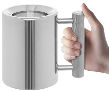 NaMaSyo Kurzhantel-Kaffeetasse 10 kg Schwerer Becher Tasse 304 Edelstahl Hantel Heavy Coffee Mug Fitness-Trinkflasche Bierbecher Silber Übergewicht Sport Wassertasse Home Gym Workout Equipment