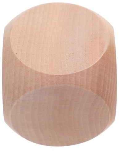 DECHOUS Dés de Jeu Vierge en Bois Massif 80 Mm pour Loisirs Créatifs et Jeux de Société, Cube de Dé DIY Polyvalent pour Fêtes, Accessoire de Jeu Standard Unique