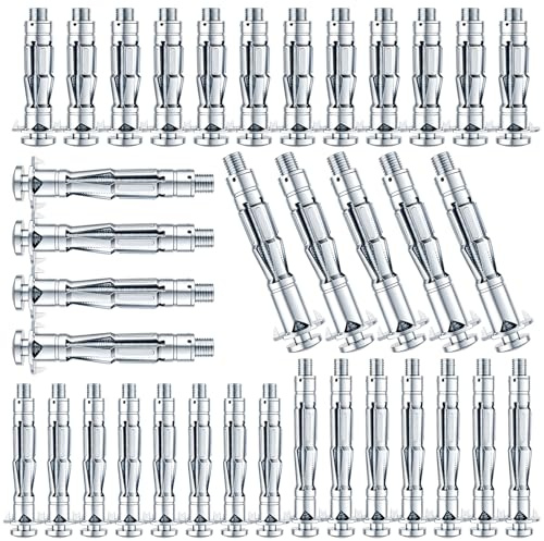 36 Sets Hollow Wall Fixings, Heavy Duty Plasterboard Fixings | M4 M5 Hollow Wall Anchor for Plasterboard, Tiles, Wood Doors, Thin Metal, Concrete and Chipboard