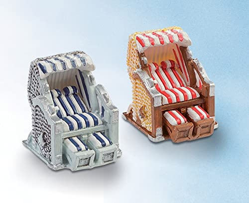 Hobbyfun Strandkorb rot-weiß 6,5 x 6,5 x 5 cm