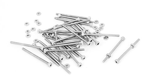 sourcing map 30 Stk M2x30mm Edelstahl Sechskantschlüssel Rändelschrauben | Schrauben Muttern DE
