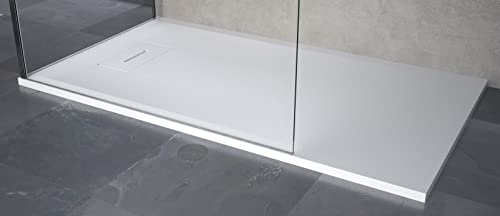 Novellini Novosolid Duschwanne, Größe 160 x 90 cm, Dicke 3,5 cm, Farbe weiß, matt, Harz, Bad, Installation, Ablage, Draht, Fußboden, autorisierter Händler, zuschneidbar, dünn, ultradünn
