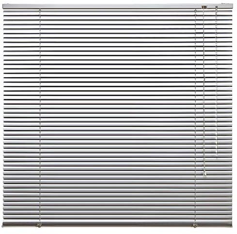 Aluminium Jalousie Alu Jalousette Klemmfix Fenster Tür Rollo ohne Bohren Lamellen Vorhang Weiß Silber Breite 40 bis 240 cm Länge 130 cm 160 cm 220 cm Metall Klemmhalter Sonnenschutz (100 x 130 cm)