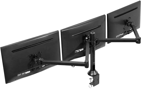 VIVO Triple réception Moniteur LCD de l'ordinateur de Montage de Support VESA - Noir Robuste Inclinaison réglable, pivotant, et Rotation Correspond à Trois (3) des écrans 13 à 32 (stand-V103)