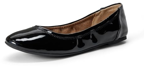 Amazon Essentials Ballerine Belice da donna, vernice nera, 40