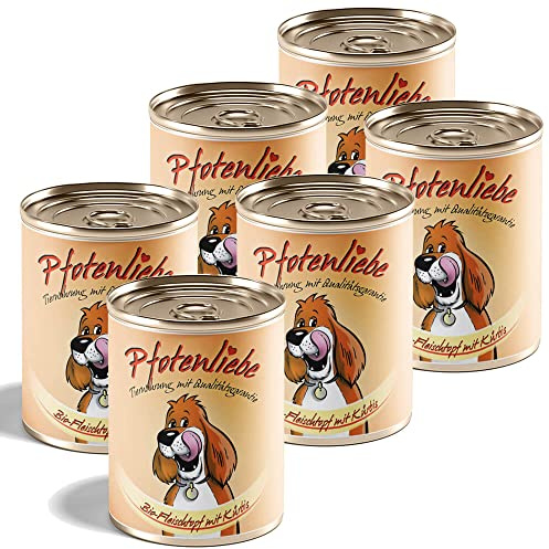 Pfotenliebe® Bio-Nassfutter für Hunde, Bio-Fleischtopf mit Kürbis, ohne Chemie und mit Qualitätsgarantie, getreidefrei, 6 x400g (Dose)