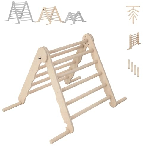 MAMOI® Klettergerüst Indoor – Kletterdreieck aus Holz. Kletterturm, Kletterbogen, Klettergerüst. Montessori Spielzeug aus Naturmaterialien