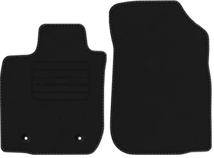 Velourmatten für Dacia Logan MCV I Bj. 2006 – 2013 STD VORNE runde Befestigungen Mit Absatzschoner Passform Neu Veloursfussmatten Automatten