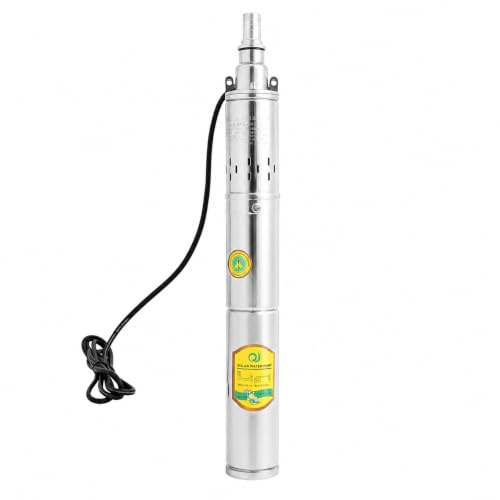 370W DC 24V Submersible Solar Tiefbrunnenpumpe Aus Stahlguss Brunnenpumpe 1.8m³/h Garten Wasserpumpe Tauchpumpe Bis 65m