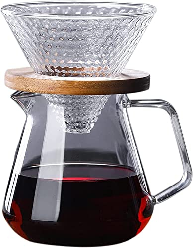 REJOON Perkolator Kaffeekanne Tropfkaffeekanne 500 ml Glasteekanne Kaffeekanne Kaffeekanne Transparenter Filter
