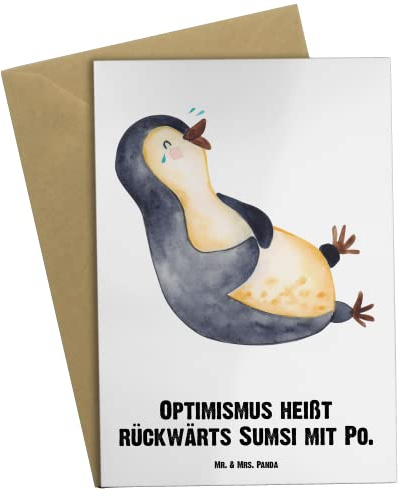 Mr. & Mrs. Panda Personalisierte Karte Pinguin Lachen - Geschenke, Grußkarte personalisierbar, individuelle, Humor, Grußkarten Personalisiert, Lol, Haha, Witzig