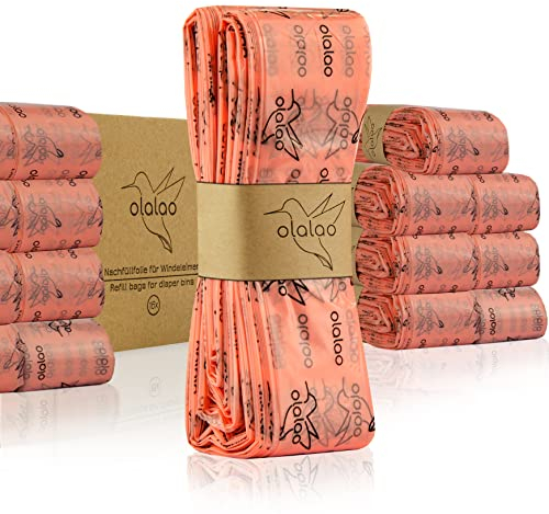 olalao Nachfüllfolie für Windeleimer 16-Pack - kompatibel mit Nachfüllkassetten von Tommee Tippee Twist & Click und weiteren (16 Stück)