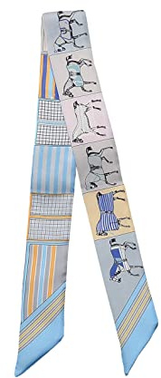 JERLA Unisex-Erwachsene Glas Seidenschal, Pferd blau, 33.5×1.97