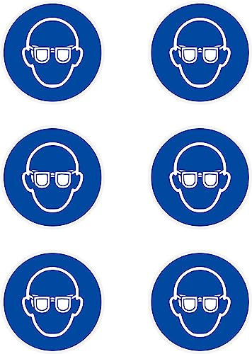 Daged 6 x Augenschutz Aufkleber Ø4 cm Gebotszeichen Hinweiszeichen Sicherheitszeichen Sticker MT-23