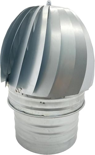 Sombrero Chimenea Extractor de Humo Giratorio de Viento en Acero Galvanizado, capuchón chimenea giratorio para salida de humo (200MM)