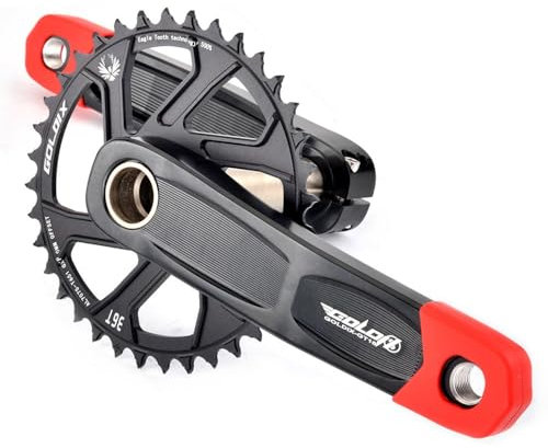 LSRRYD MTB 175MM Kurbelgarnitur GXP 30T 32T 34T 36T 38T Schmaler Breiter Einziger Kettenring 10/11/12-Fach Aluminiumlegierung Hohler Integrierter Kurbelarm (Color : Black 175mm, Size : 38T)