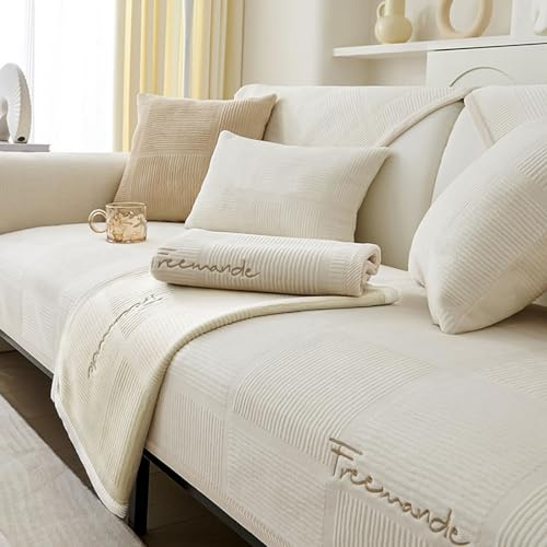 Funda para sofá, 1/2/3/4 plazas, en forma de L, de esquina, universal, antideslizante, para sofá, textura lisa, funda para sala de estar