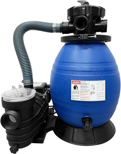 Erweater Sand Filter Pump for Above Ground Pool,13 Pool Sand Filter 3/4HP, 3648GPH, up to 12000 Gallon, 6-Way Valve, Easy Installation, Blue