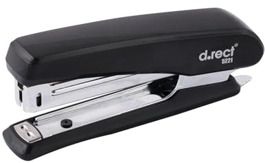 D.RECT 5221 Spillatrice per Ufficio - Cucitrice 20 Fogli - Spillatrice da Tavolo, Nero