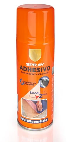 Spray Adhesivo Multisuperficie 200ml, Pegamento en Spray Multiuso Seca en 2 minuto, Resistente a la Humedad
