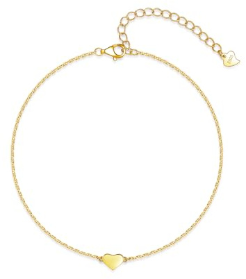 Deyanse Fussketten für Frauen Sillber, Infinity Herz/Herz Fußkette, 925 Sterling Silber Fußkettchen für Damen, Sommer Strand Knöchel Armband Fußspange, Wasserfest Fußschmuck Verstellbar -22+5cm