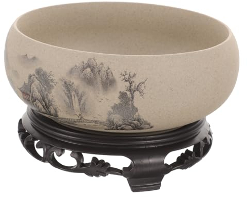 FOYTOKI Keramik-pflanzgefäß Für Bonsai Mit Kunststoffsockel Hydrokultur-Topf Innen-pflanztopf Mit Ständer Kleiner Keramik-blumentopf Für Pflanzen