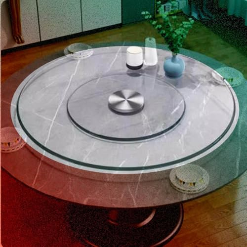 QSPNVFB 60cm Piano Girevole in Vetro, Vassoio Girevole Lazy Susan per Tavolo da Pranzo, 80cm Lazy Susan- Piano Girevole Rotondo in Vetro Temperato(100cm(39inch))