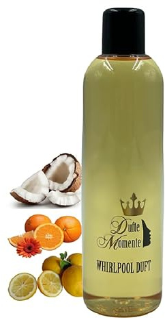 Dufte Momente | Whirlpool Duft 260ml | Kokos - Orange - Citrus | mit naturreinen und natürlichen ätherischen Ölen | kein Schaum | vegan und ohne Tierversuche