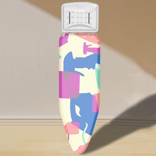 Yajuer ASSE da Stiro di Dimensioni Standard, ASSE da Stiro Compatta con Poggiaferro, Supporto Robusto E Regolabile in Altezza per Cucito E Piccoli Spazi(132 * 34 * 83CM)